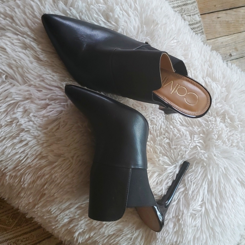 Calvin Kline blk heals point toe